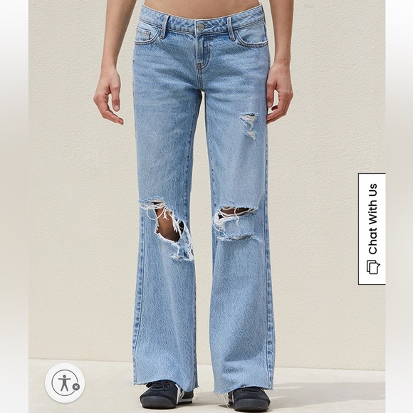 PacSun Medium Indigo Low Rise Girlfriend Jeans - Picture 1 of 4